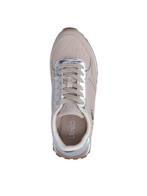 EVELYN 915 Sneakers with logo inserts beige/silver - Women’s shoes