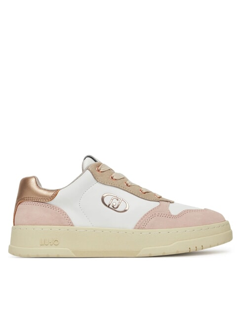 ME 03 Snakers in leather and suede nude/whi/pea - Women’s shoes