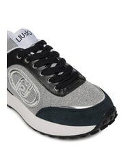 LIUJO LOLO 17 Glitter Sneakers lurex off black - Women’s shoes - 5