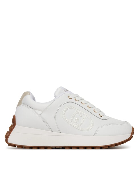 LOLO 17 Leather sneakers with pearl logo white - Women’s shoes