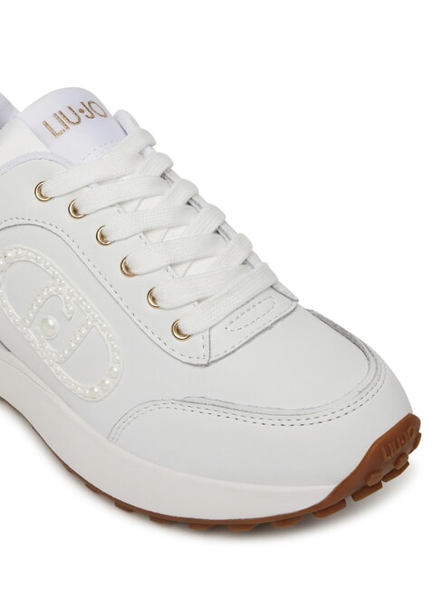 LOLO 17 Leather sneakers with pearl logo white - Women’s shoes