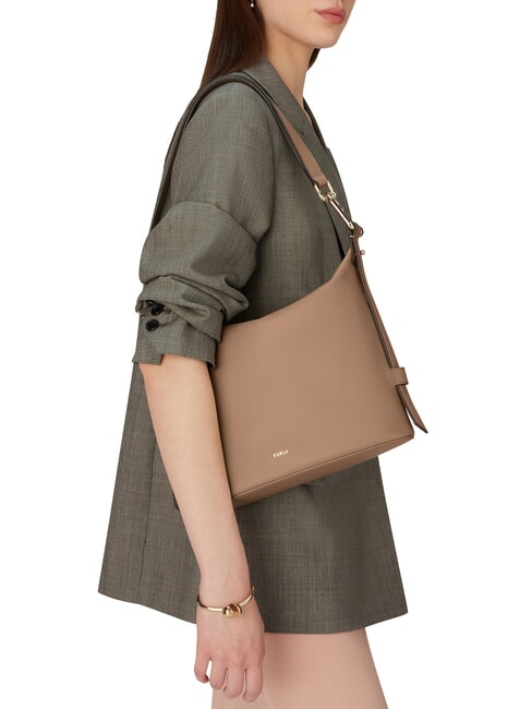 NUVOLA M Double portability leather bag greige - Women&rsquo;s Bags