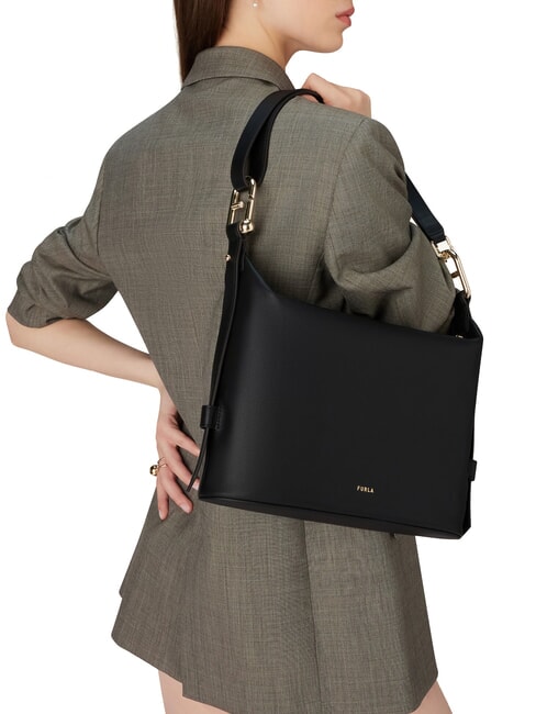 NUVOLA M Double portability leather bag Black - Women’s Bags