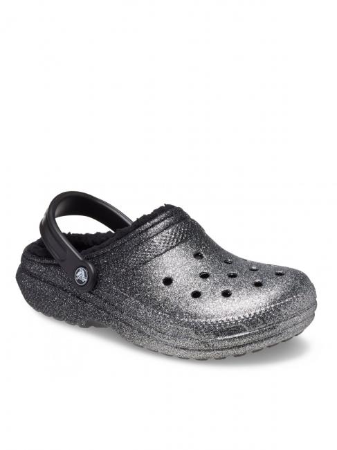 CLASSIC GLITTER LINED CLOG Padded sabot black/silver - Women’s shoes