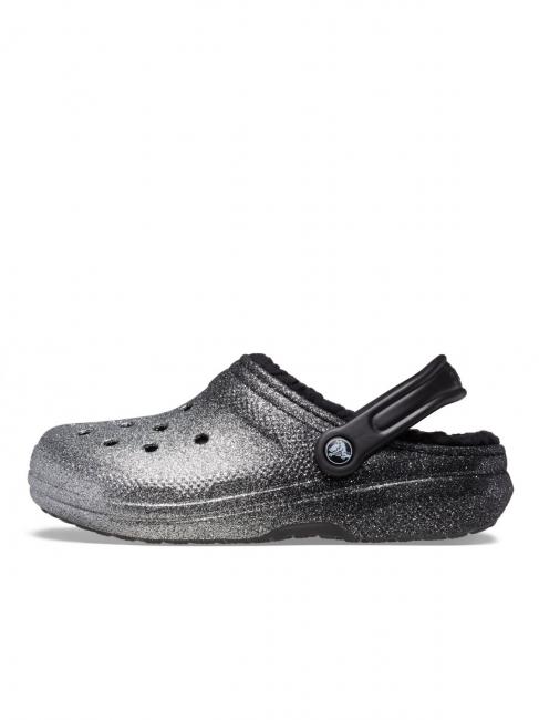 CLASSIC GLITTER LINED CLOG Padded sabot black/silver - Women’s shoes