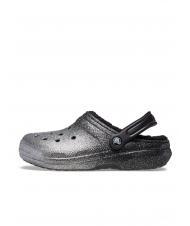 CROCS CLASSIC GLITTER LINED CLOG Padded sabot black/silver - Women’s shoes - 3