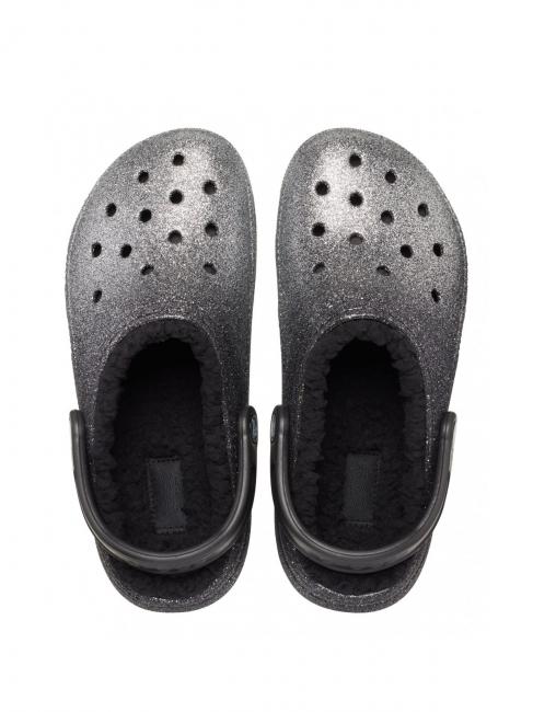 CLASSIC GLITTER LINED CLOG Padded sabot black/silver - Women’s shoes