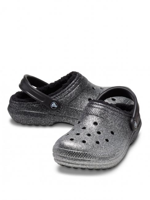 CLASSIC GLITTER LINED CLOG Padded sabot black/silver - Women’s shoes