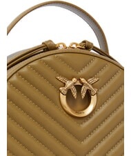 PINKO LOVE CLICK CLASSIC Quilted leather backpack plantation-antique gold - Women’s Bags - 3