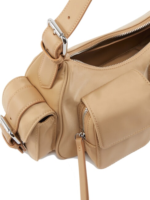 CARGO Shoulder bag with pockets beige-smoky gray-shiny nickel - Women’s Bags