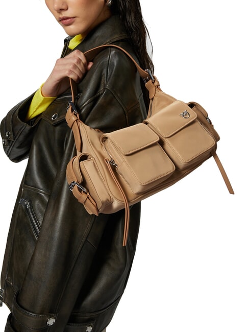 CARGO Shoulder bag with pockets beige-smoky gray-shiny nickel - Women’s Bags