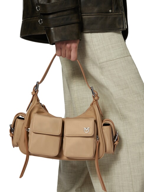 CARGO Shoulder bag with pockets beige-smoky gray-shiny nickel - Women’s Bags