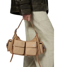 PINKO CARGO Shoulder bag with pockets beige-smoky gray-shiny nickel - Women’s Bags - 6