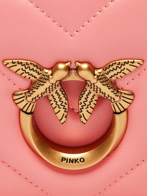 LOVE CLICK Mini quilted leather bag peach blossom-antique gold - Women’s Bags