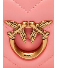 PINKO LOVE CLICK Mini quilted leather bag peach blossom-antique gold - Women’s Bags - 4