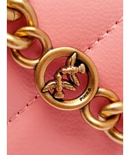 PINKO LOVE CLICK Mini quilted leather bag peach blossom-antique gold - Women’s Bags - 5