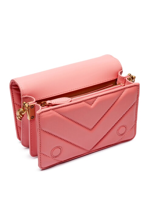 LOVE CLICK Mini quilted leather bag peach blossom-antique gold - Women’s Bags