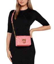 PINKO LOVE CLICK Mini quilted leather bag peach blossom-antique gold - Women’s Bags - 7