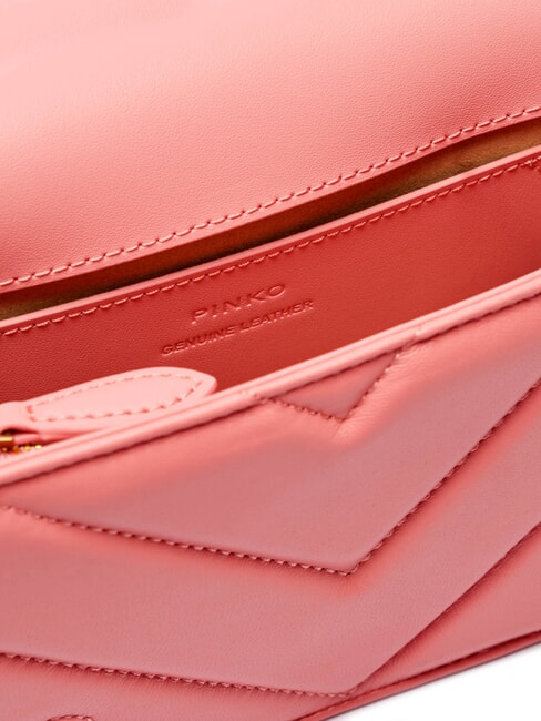 LOVE CLICK Mini quilted leather bag peach blossom-antique gold - Women’s Bags