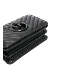 PINKO LOVE CLICK CHEVRON Mini leather shoulder bag black limousine block color - Women’s Bags - 3