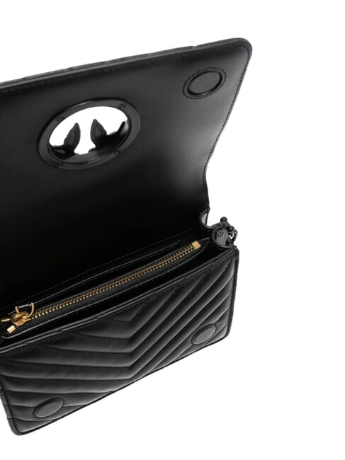 LOVE CLICK CHEVRON Mini leather shoulder bag black limousine block color - Women’s Bags