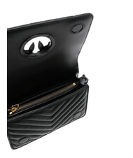 PINKO LOVE CLICK CHEVRON Mini leather shoulder bag black limousine block color - Women’s Bags - 4