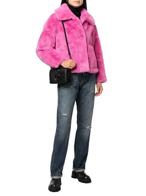 LOVE CLICK CHEVRON Mini leather shoulder bag black limousine block color - Women’s Bags