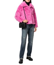 PINKO LOVE CLICK CHEVRON Mini leather shoulder bag black limousine block color - Women’s Bags - 5