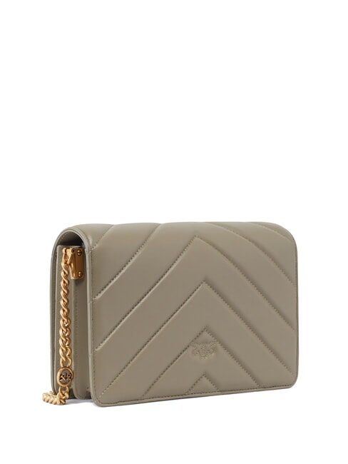 LOVE CLICK CLASSIC Quilted leather bag walnut-antique gold - Women’s Bags