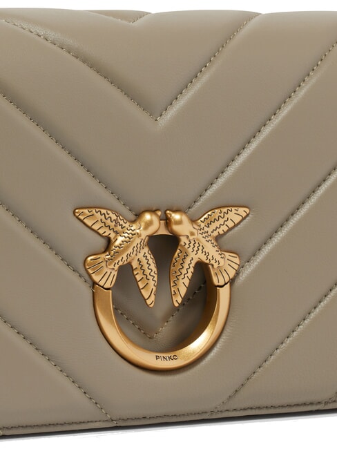 LOVE CLICK CLASSIC Quilted leather bag walnut-antique gold - Women’s Bags