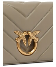 PINKO LOVE CLICK CLASSIC Quilted leather bag walnut-antique gold - Women’s Bags - 3
