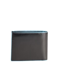 PIQUADRO BLUE SQUARE  Leather wallet, with flap Black - Men’s Wallets - 3