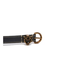 PINKO TAMBORIL Drummed leather belt black-antique gold - Belts - 5
