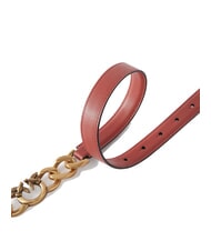 PINKO LOVE MINI Thin leather belt red/black-antique gold - Belts - 3