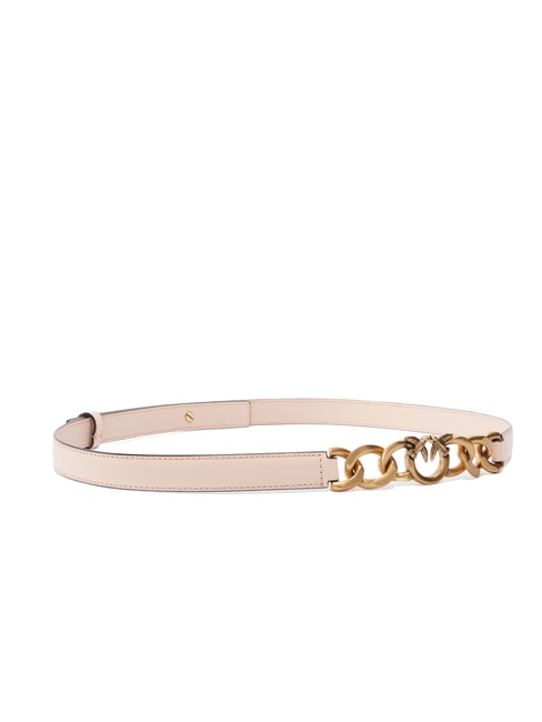 LOVE MINI Thin leather belt powder/black-antique gold - Belts