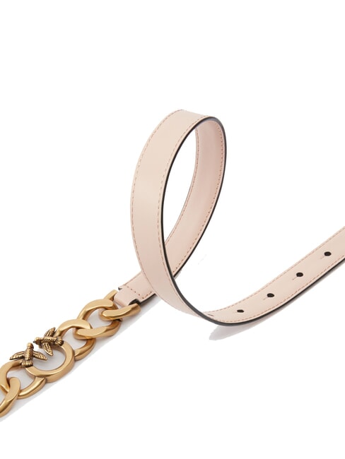 LOVE MINI Thin leather belt powder/black-antique gold - Belts