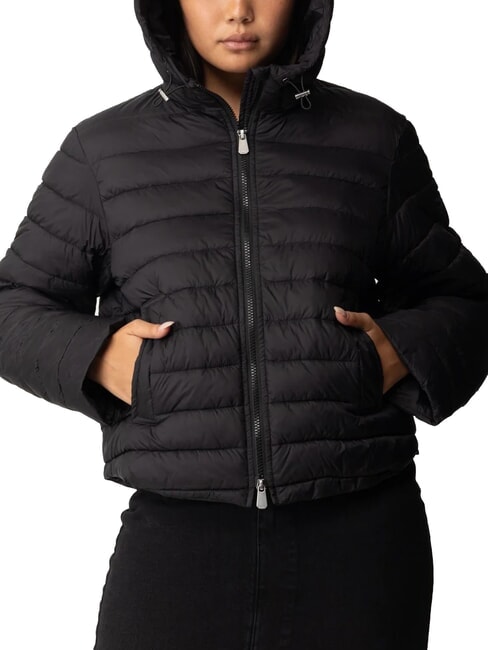 IDROVOLANT Short down jacket with hood black limousine - Women's down jackets