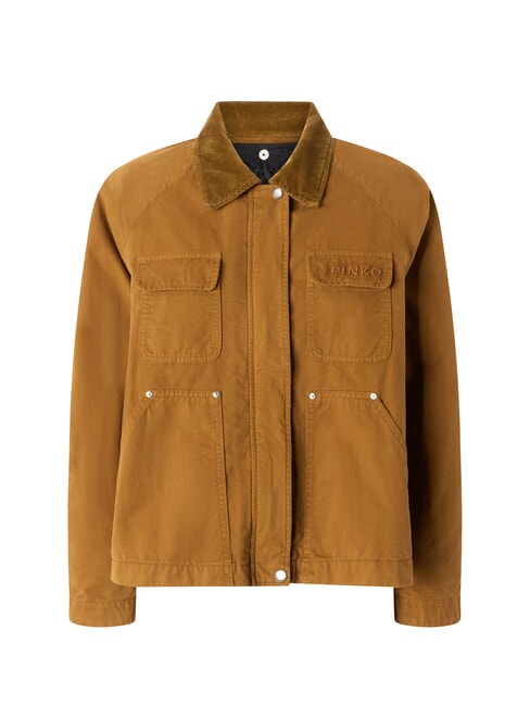 CANNONE Caban jacket with velvet collar bronze - Women's Jackets