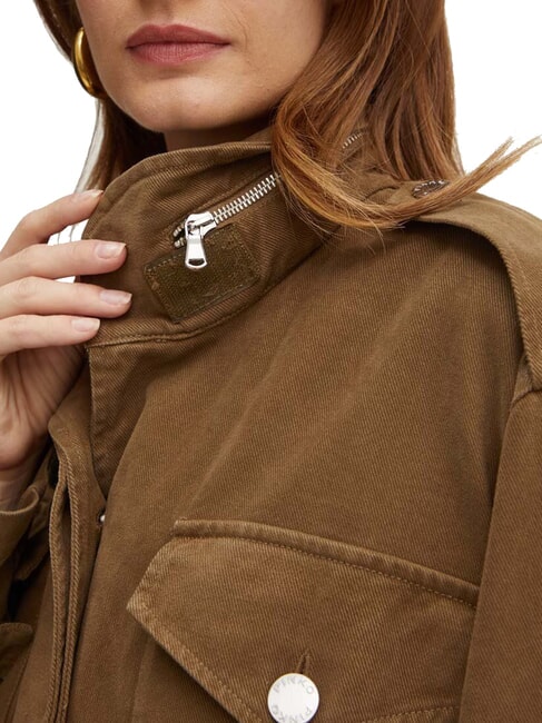 DIATONIA Denim jacket with drawstring dark olive green - Women's Jackets