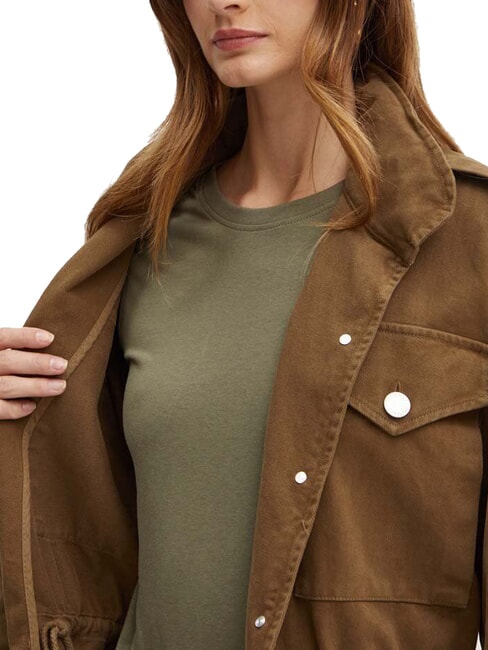 DIATONIA Denim jacket with drawstring dark olive green - Women's Jackets