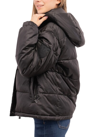 IDRANTE Down jacket with hood black limousine - Women's down jackets