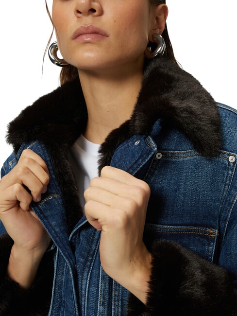 POP Denim jacket with appliques medium dark vintage wash - Women's Jackets