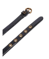 PINKO CUZCO Thin printed leather belt black-antique gold - Belts - 3