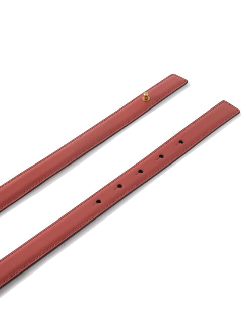 LOVE MINI Thin leather belt red/black-antique gold - Belts