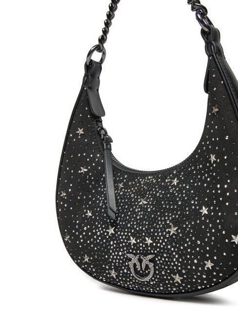 BRIOCHE Mini bag with stars and rhinestones black limousine-gunmetal - Women’s Bags
