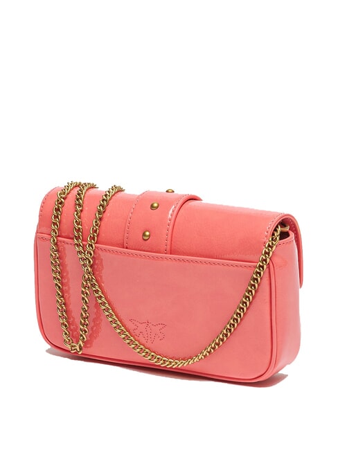 LOVE ONE Mini shiny shoulder bag peach blossom-antique gold - Women’s Bags