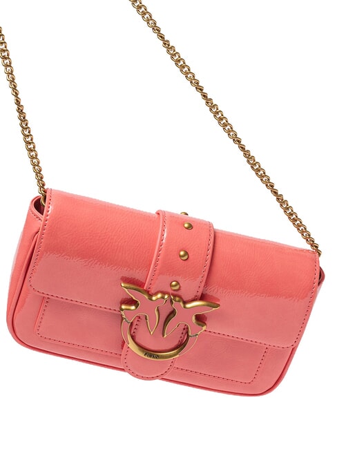 LOVE ONE Mini shiny shoulder bag peach blossom-antique gold - Women’s Bags