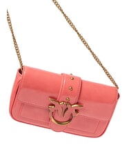 PINKO LOVE ONE Mini shiny shoulder bag peach blossom-antique gold - Women’s Bags - 3