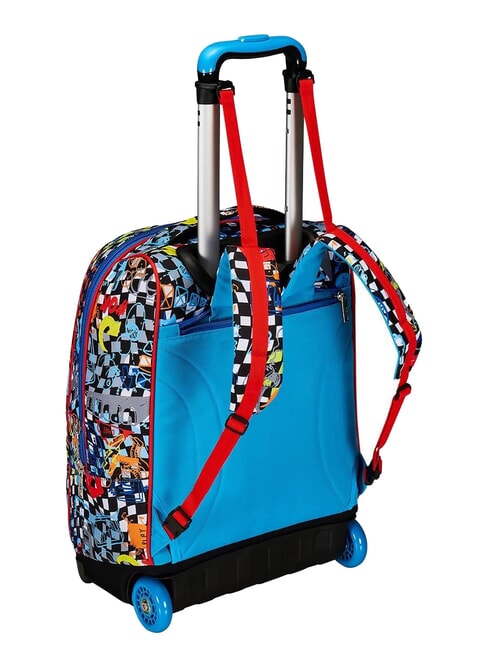 FACCE DA SJ! BIG 2-wheel trolley backpack fluffy turquoise - Backpack trolleys