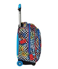 SJGANG FACCE DA SJ! BIG 2-wheel trolley backpack fluffy turquoise - Backpack trolleys - 4